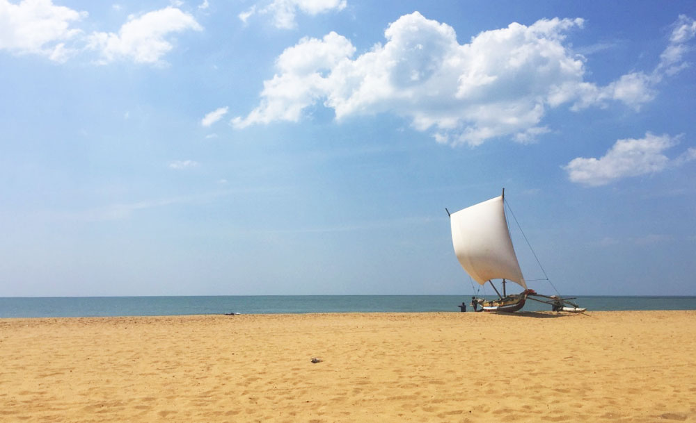 Negombo golden sunset beach near Bandaranaike Airport